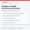 GradeWorthy free Grade or Hold checklist cover: five questions before you grade a card
